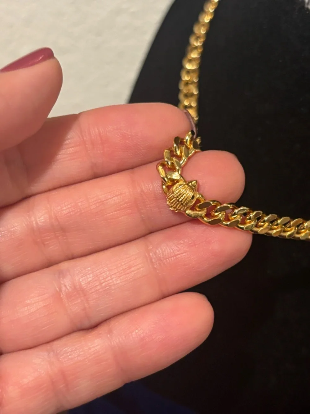 Kurt Geiger Gold-Tone Curb Chain Necklace with Bead Accents - Picture 5 of 6